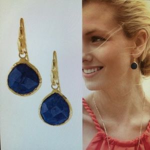 Stella and Dot Blue Tear Drop Earrings